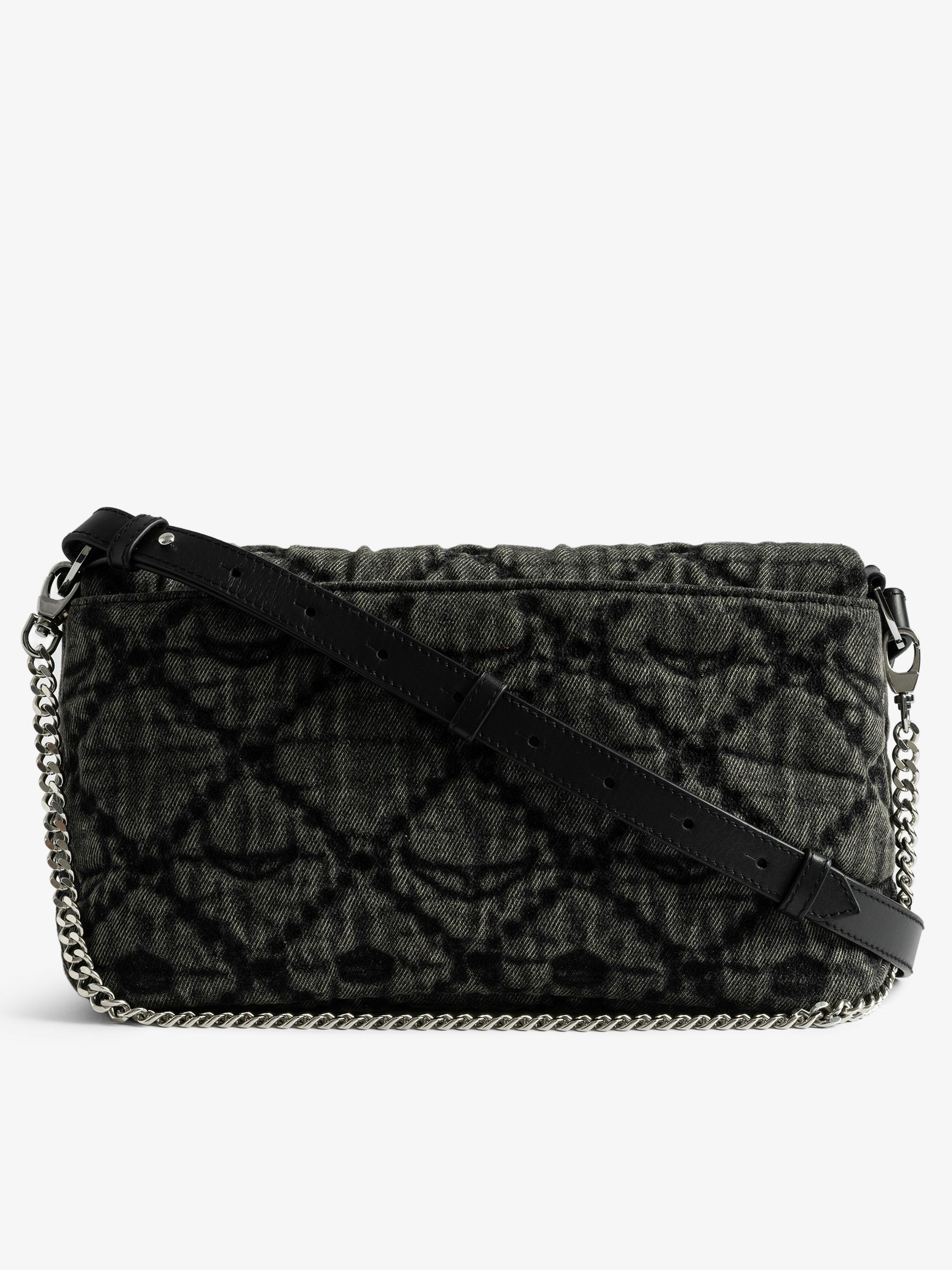 Rocky II Monogram Bag - Denim monogram shoulder bag with chain and signature wings.